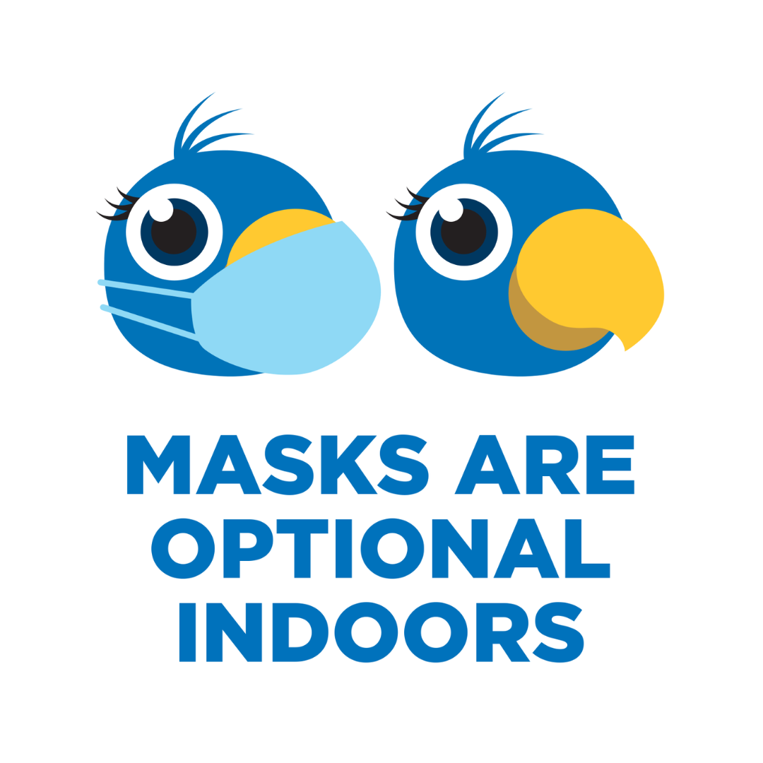 Masks are optional indoors