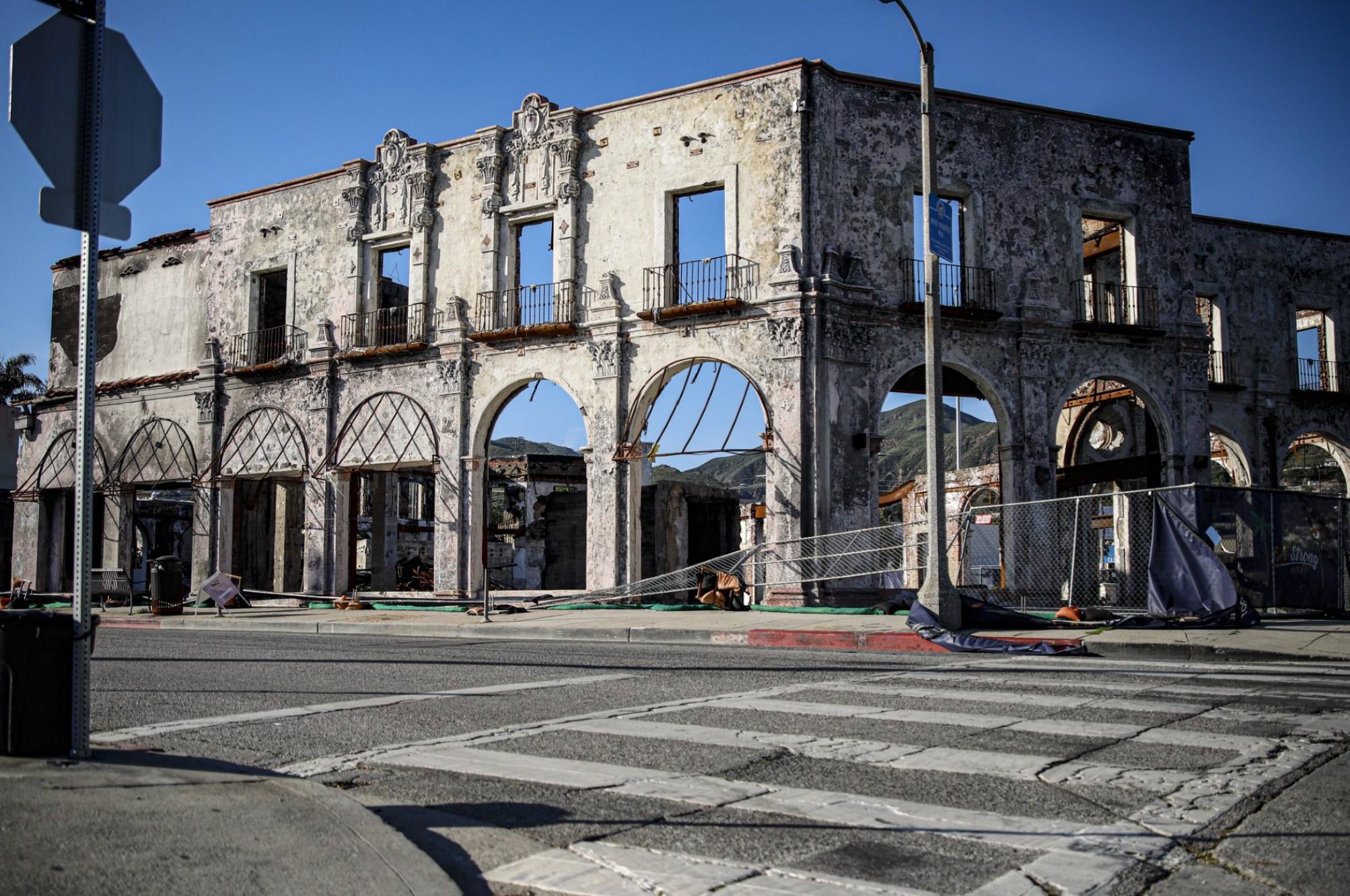 After the Palisades Fire — burnt building