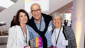 SMC Foundation Board Chair Margaret Sohagi, with guests Randy Leff and Judy Leventhal. [Photo Credit: Keats Elliott / Santa Monica College Foundation]