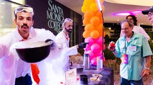 Guests at the fundraising event enjoy nitro-artisan ice cream, where liquid nitrogen meets the science of freezing. [Photo Credit: Keats Elliott / Santa Monica College Foundation]