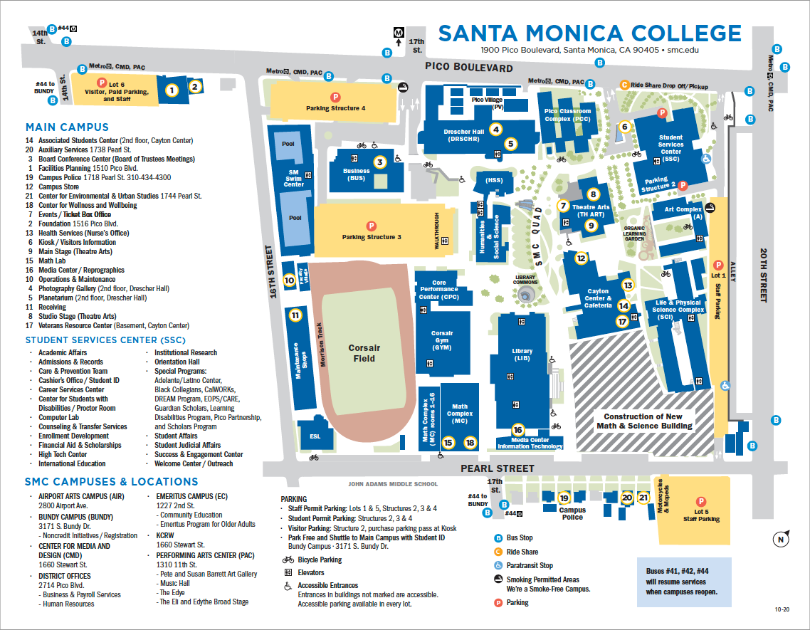 SMC Main Campus Map