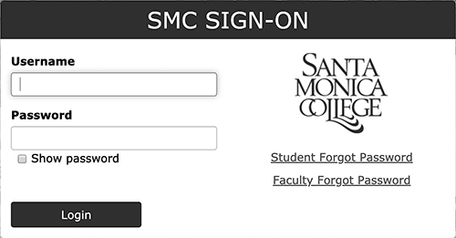 SMC Sign-On window