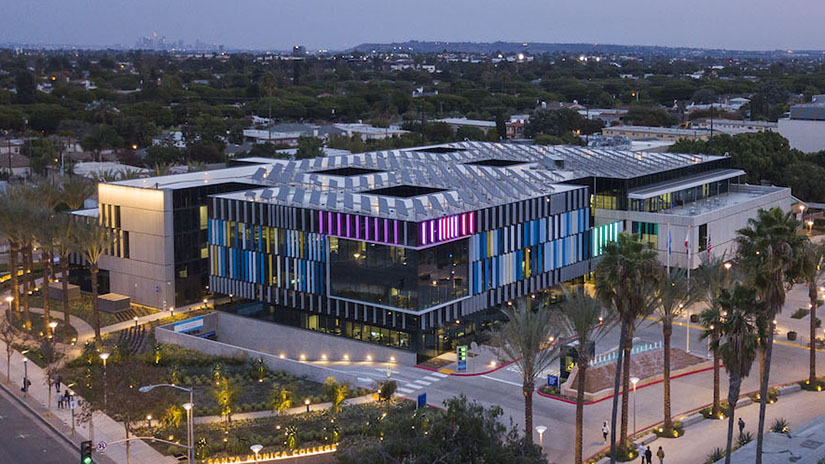 Aerial photo of Student Services Center and Campus