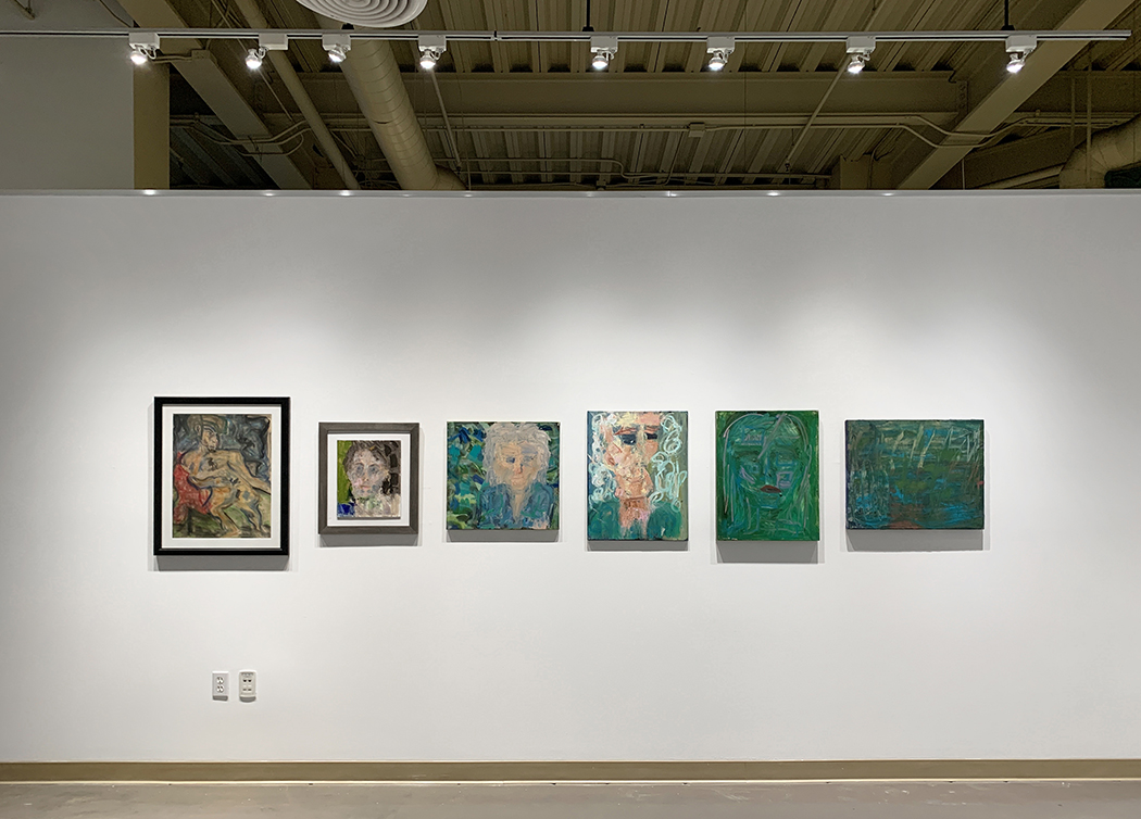 Installation view of painting exhibition by Anna Conley
