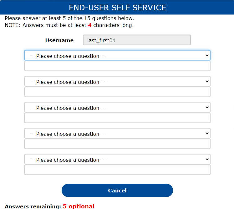 End-user self service