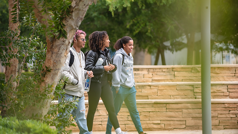 Students walking