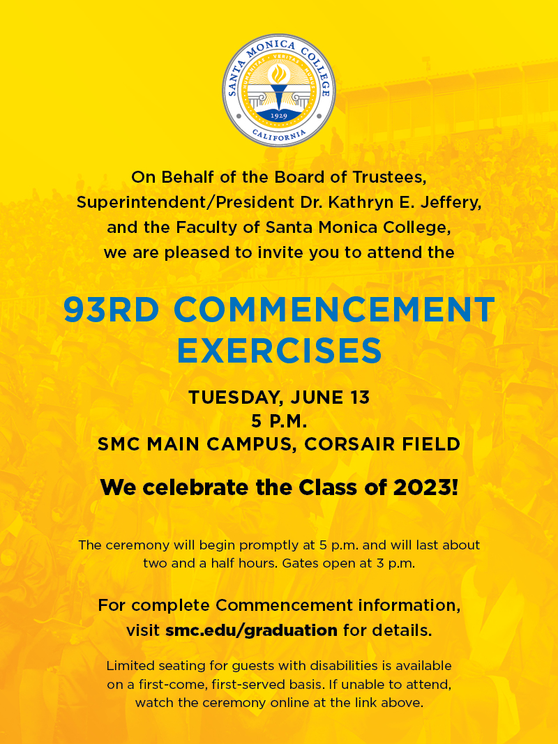Commencement invitation for guests in yellow