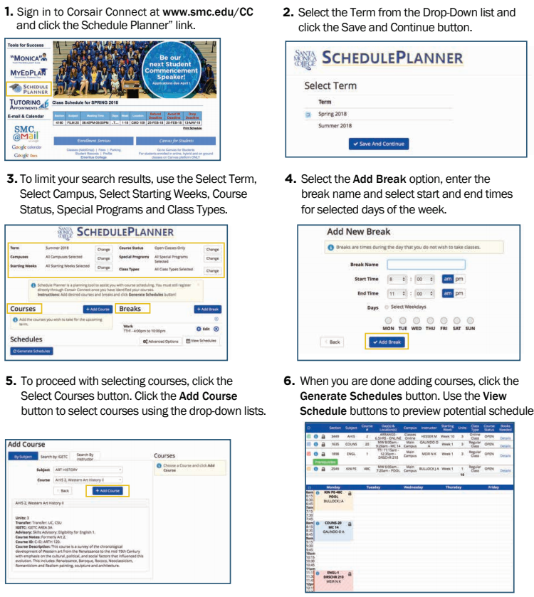 how to use schedule planner