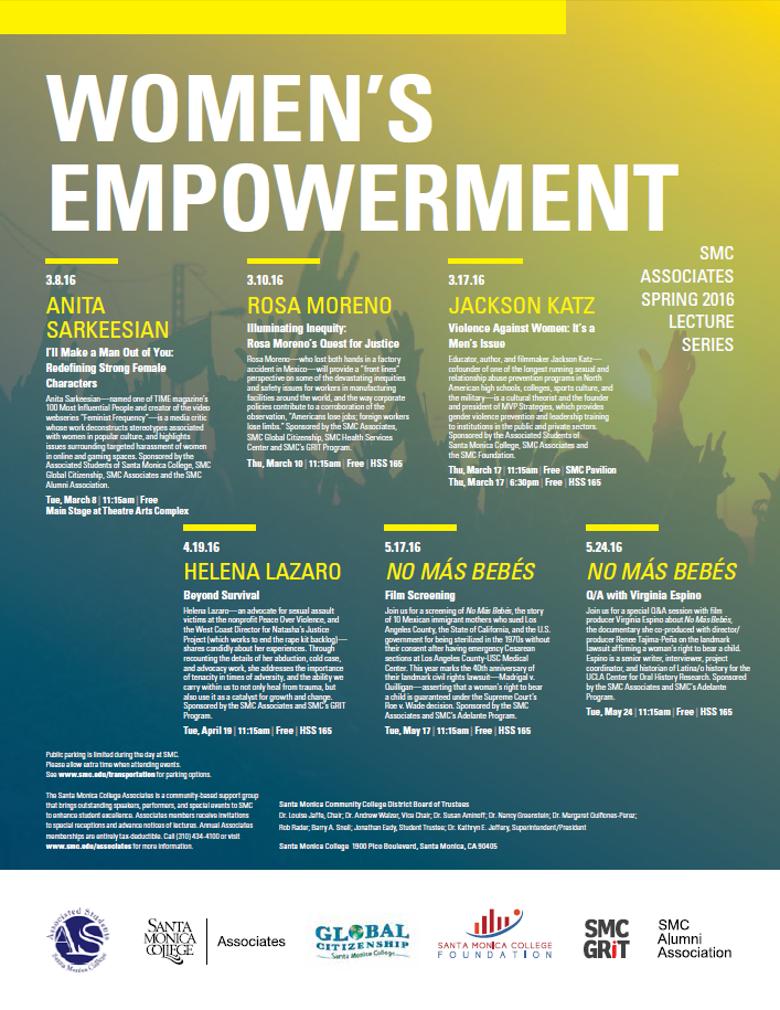 Spring 2016 - Womens Empowerment Lecture Series