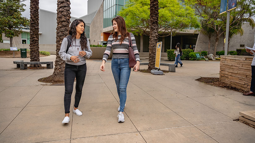 Students walking on quad