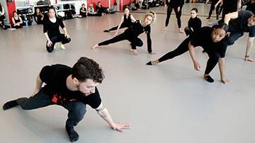 Chris Bloom teaches modern dance