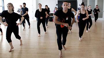 Ballet Hispánico’s Lyvan Verdecia teaching salsa 