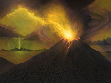 Kelly Berg's “Ring of Fire” (acrylic on canvas, 60”x 80”, 2016)