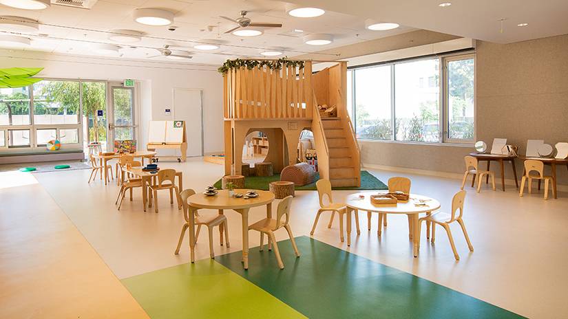 Interior view of the LEED Platinum-certified Santa Monica Early Childhood Lab School. Currently 71 children are enrolled, more than half of whom are Santa Monica residents, including more than 15 percent from low-income families. (Photo Credit: Santa Monica College / Amy Williams)