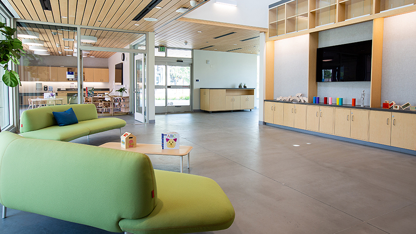 Interior view of the LEED Platinum-certified Santa Monica Early Childhood Lab School. SMC’s Education and Early Childhood Department has also launched classes, observation sessions, and community resources there. (Photo Credit: Santa Monica College / Amy Williams)