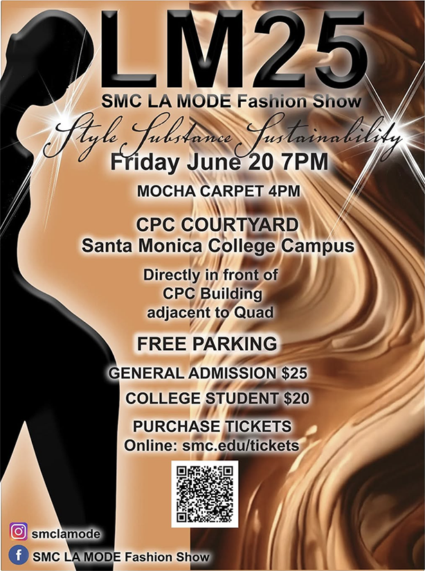 Students in the Santa Monica College Fashion Program prepare for the annual student fashion show — LA Mode 2025 — to be presented on Friday, June 20, at 7 p.m. in the Core Performance Center (CPC) Courtyard (adjacent to the SMC Quad) on the SMC Main Campus (1900 Pico Blvd., Santa Monica). Mocha Carpet begins at 4 p.m. Photo by La Tanya Louis.