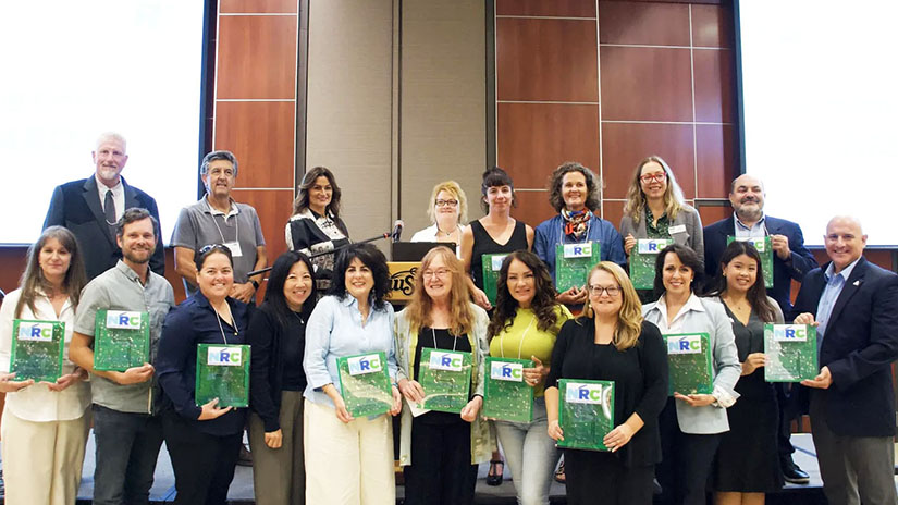 Santa Monica College Sustainable Materials Management Professor Victoria Charles along with other award winners during the National Recycling Congress at Wichita State University.