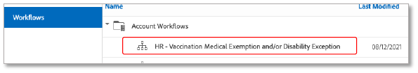 Choosing the Vaccination Medical Exemption and or Disability Exception form