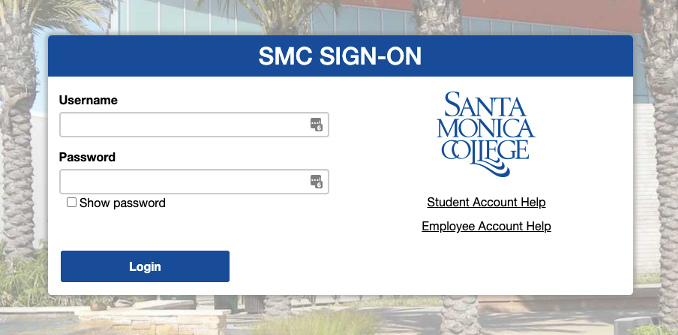 SMC Sign-On window