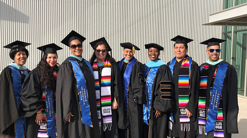 Tyffany Dowd with Black Collegians and Adelante family