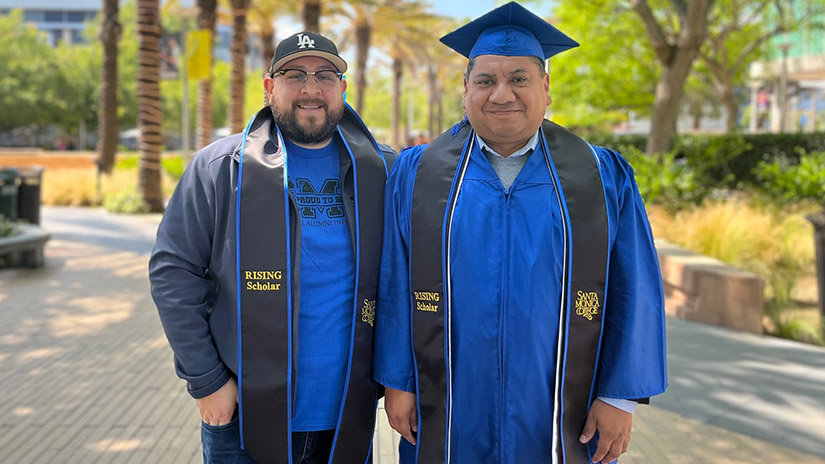 Jose Rosales with Rising Program Counselor Nick Bravo.