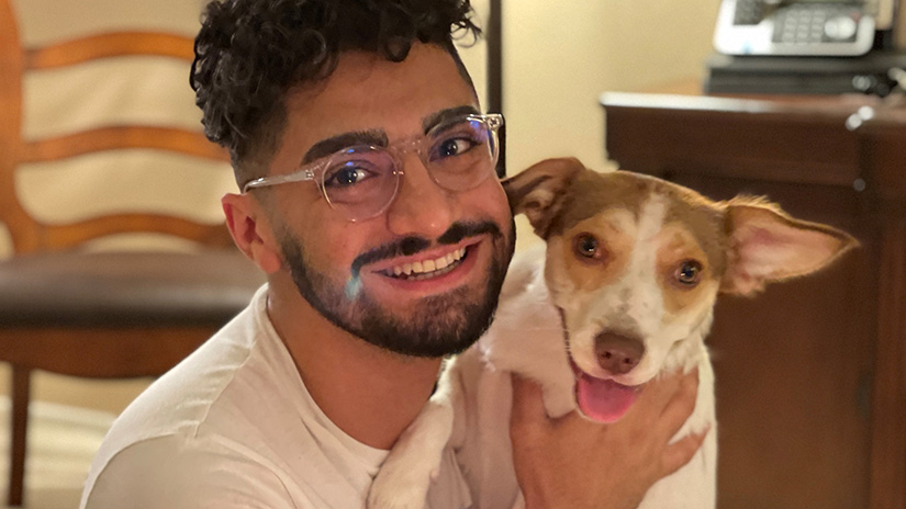 Kamyar and his pup.