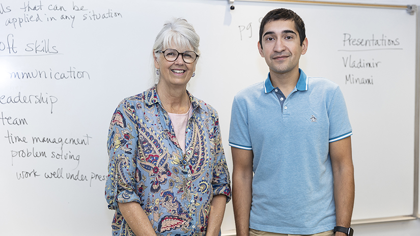 Marianne Borgardt and student Andrei Shchukin