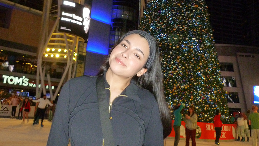 Adriana skating at the Kings Holiday Ice Rink