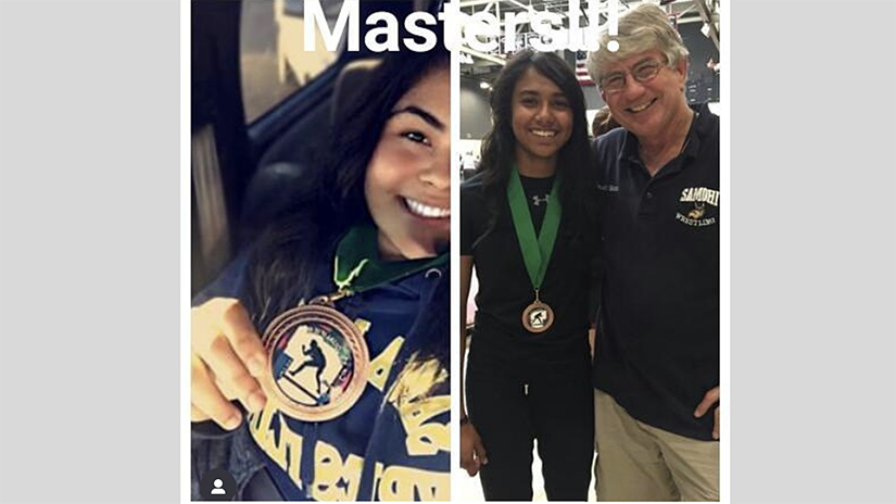 Victoria with SAMOHI student athelete awards