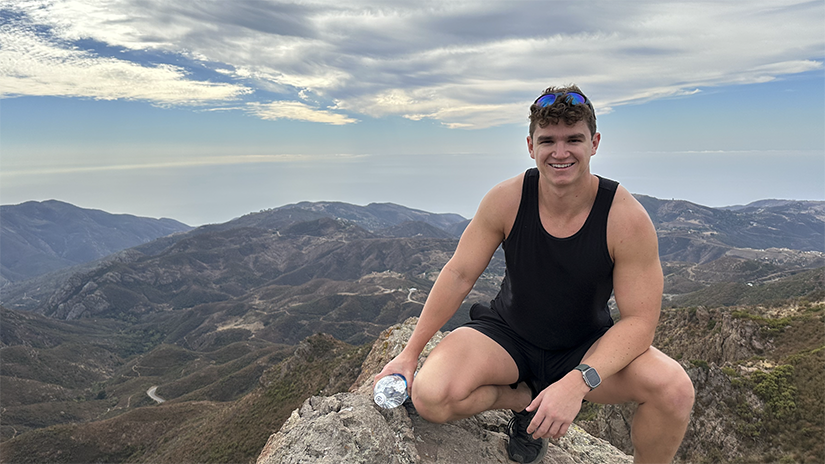 Magnus hiking in the Santa Monica Mountains