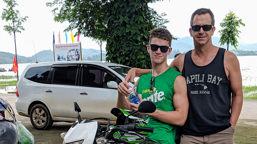 Mangus with his dad in Vietnam