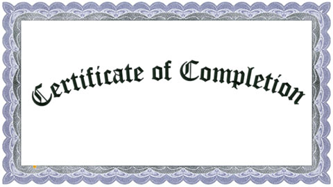 Certificate of Completion