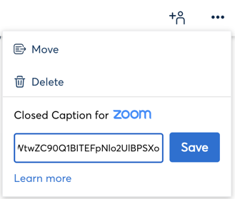 API Token zoom link
