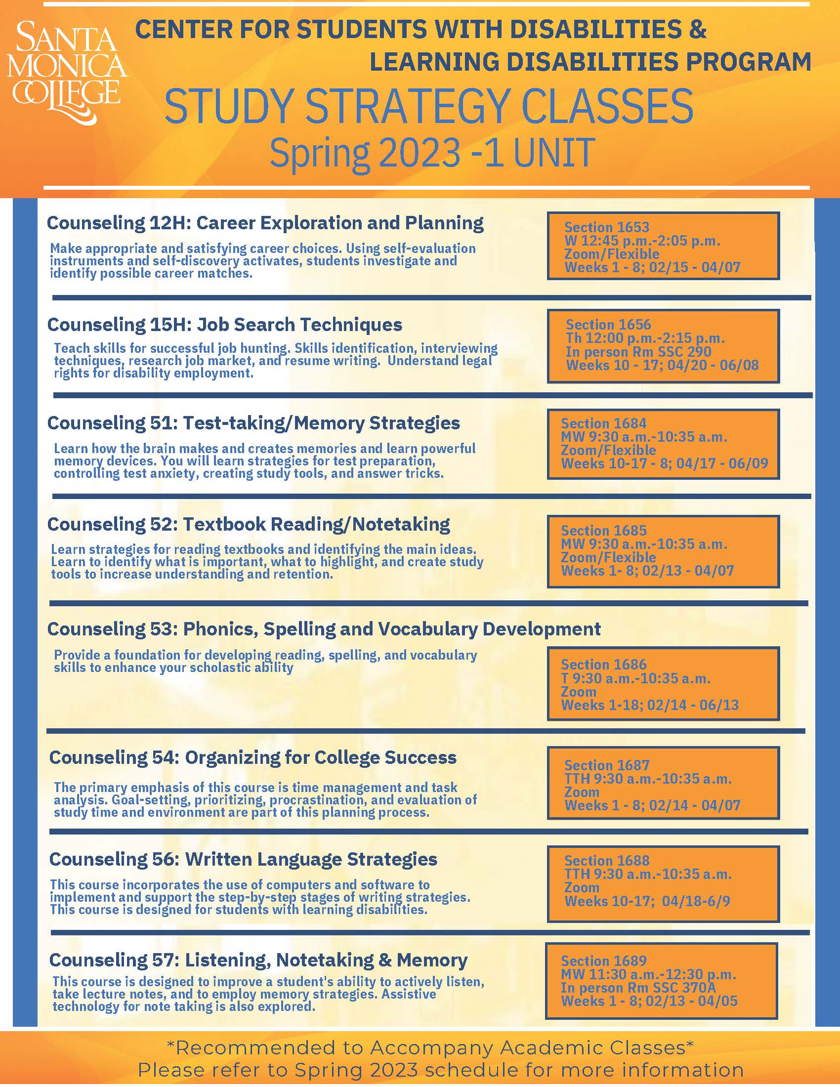 Schedule Santa Monica College