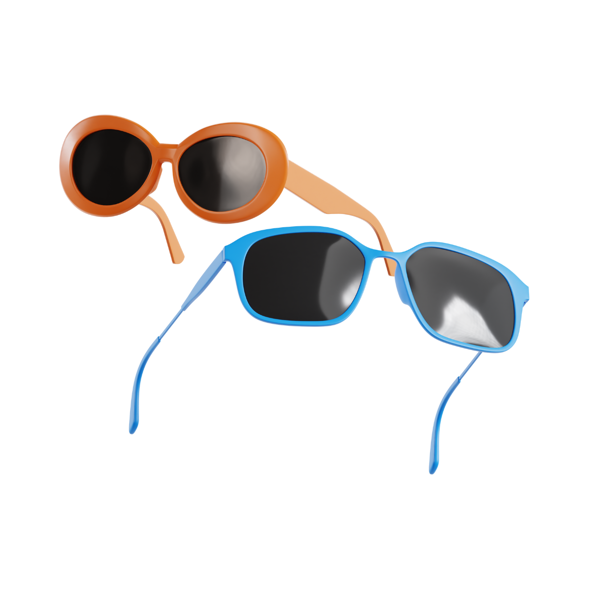 blue and red glasses