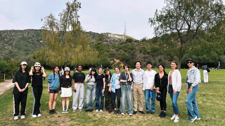 Student group in a park