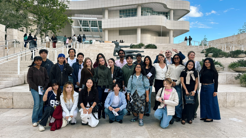 Students in front of The Getty